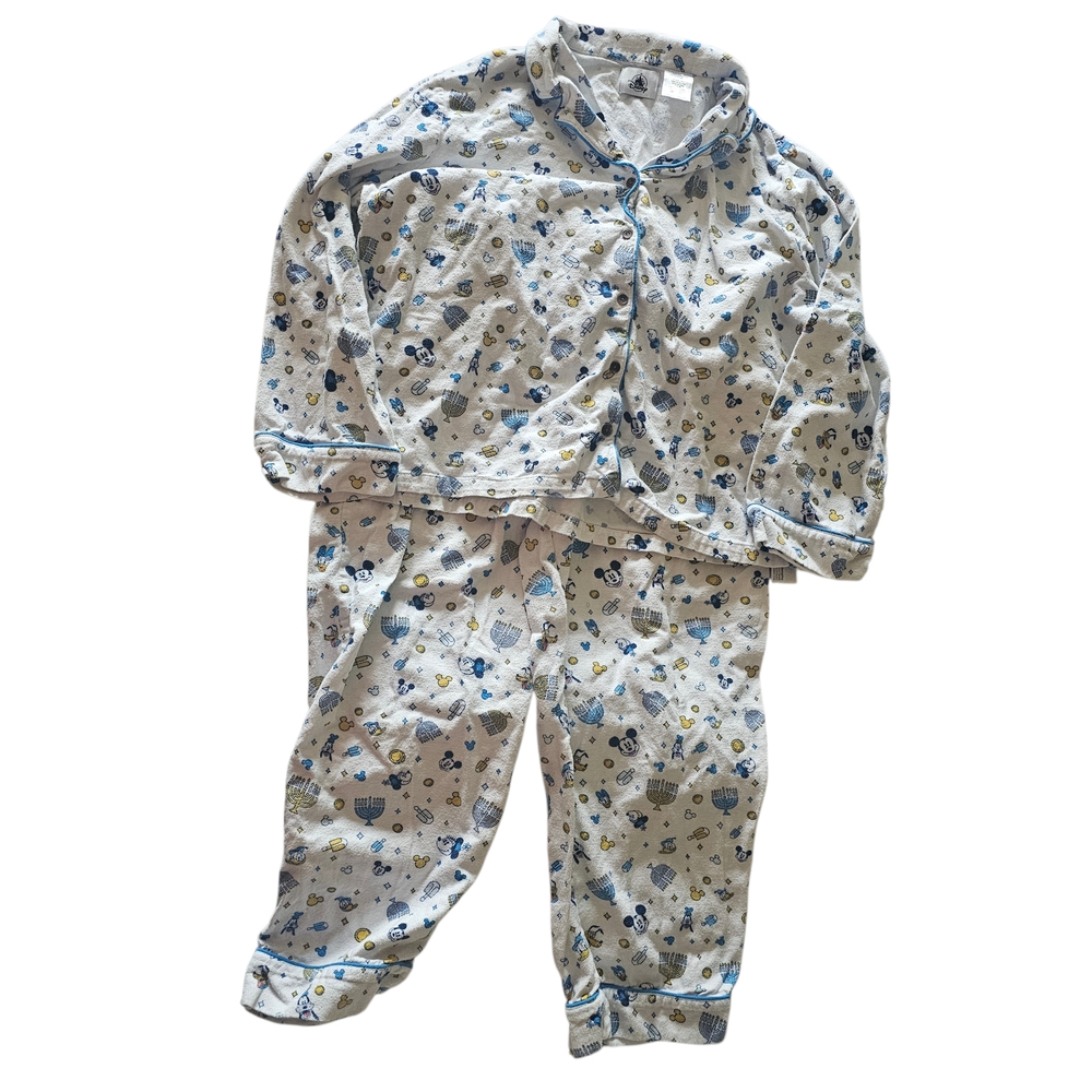 Disney Mickey Mouse Hanukkah Pajama Set Size L Long Sleeve Pants